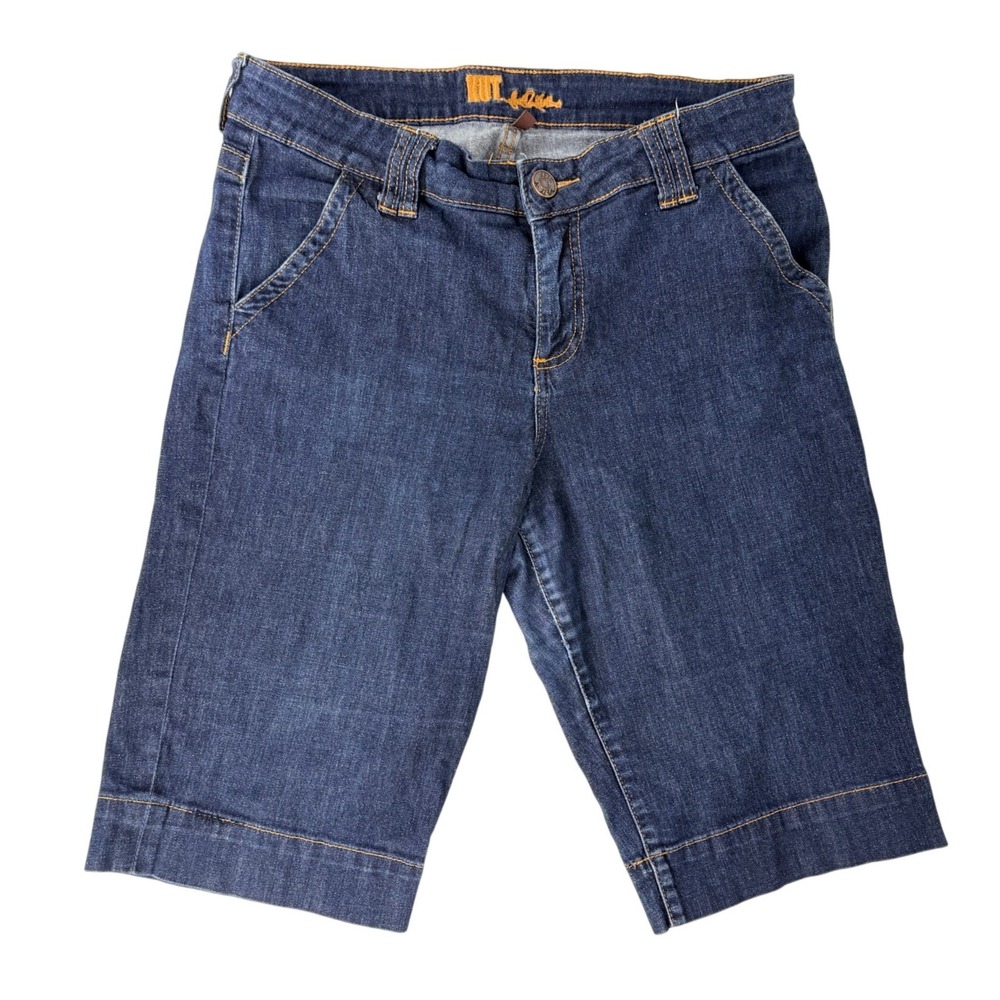 KUT from the Kloth Hailey High-Rise Denim Bermuda Shorts Dark Indigo Size 12